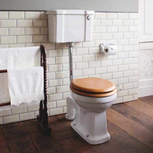 Burlington Low Level WC   51cm Ceramic Cistern   Button Flush - Image 2