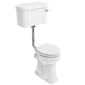Burlington Regal Low Level WC   51cm White Ceramic Cistern   Ceramic Lever Flush