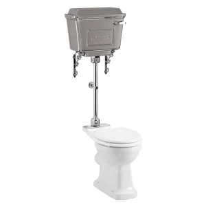 Burlington Standard Medium Level WC with Chrome Lever Cistern