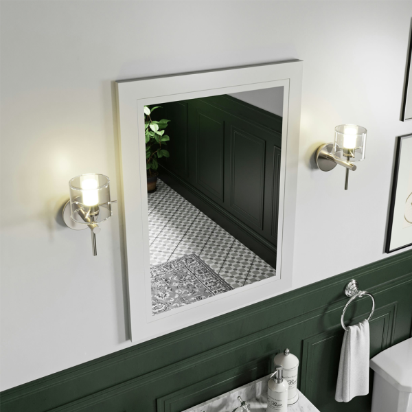 The Bath Co. Burghley 800 x 650mm Matt White Bathroom Mirror