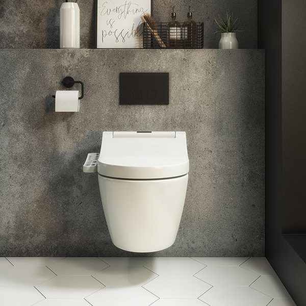Bianco Wall Hung Smart Toilet with Bidet Wash Function, Heated Seat + Dryer - Image 3