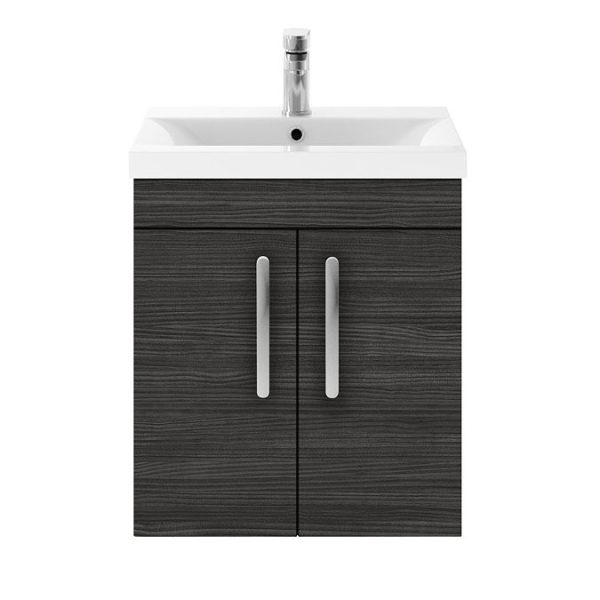 Brooklyn 500mm Black 2 Door Wall Hung Vanity Unit - Image 2