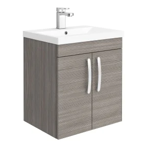 Brooklyn 500mm Grey Avola 2 Door Wall Hung Vanity Unit