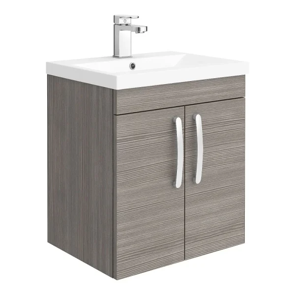 Brooklyn 500mm Grey Avola 2 Door Wall Hung Vanity Unit