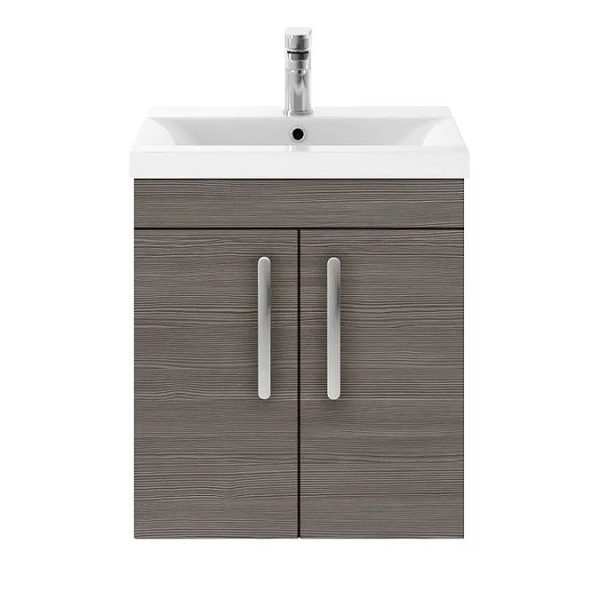 Brooklyn 500mm Grey Avola 2 Door Wall Hung Vanity Unit - Image 5