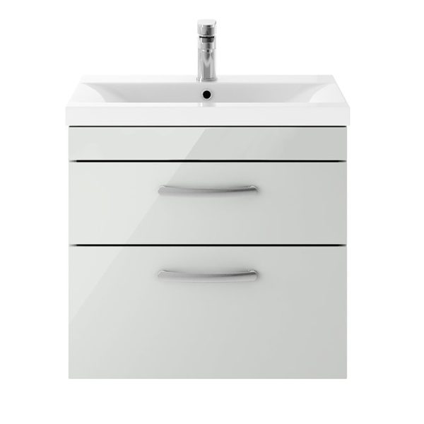Brooklyn 600mm Grey Mist 2 Drawer Wall Hung Vanity Unit - Image 4