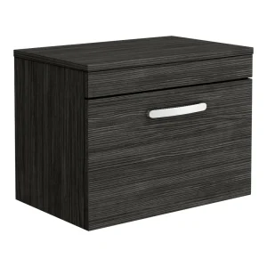 Brooklyn Wall Hung Countertop Vanity Unit   Black   605mm
