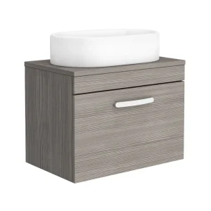 Brooklyn Wall Hung Countertop Basin Unit   Grey Avola   605mm incl. Basin