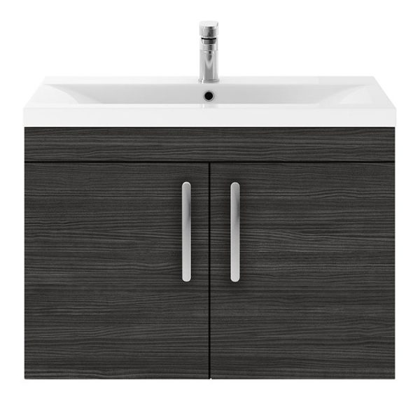 Brooklyn 800mm Black 2 Door Wall Hung Vanity Unit - Image 2