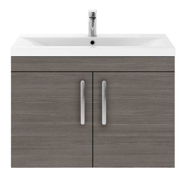 Brooklyn 800mm Grey Avola 2 Door Wall Hung Vanity Unit - Image 5