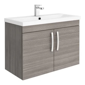 Brooklyn 800mm Grey Avola 2 Door Wall Hung Vanity Unit