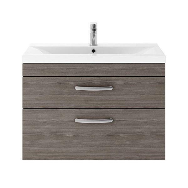 Brooklyn 800mm Grey Avola 2 Drawer Wall Hung Vanity Unit - Image 5