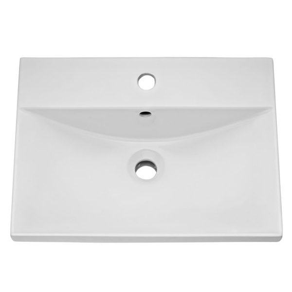 Brooklyn 500 Grey Avola Wall Hung 1 Drawer Vanity Unit with Thin Edge Basin - Image 3