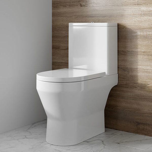 Britton Bathrooms Curve2 Rimless Close Coupled Toilet + Soft Close Seat - Image 4