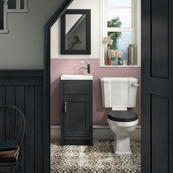 Chatsworth Traditional Graphite Small Vanity   400mm Wide - Image 2
