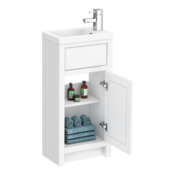 Chatsworth Traditional White Small Vanity   400mm Wide - Image 4