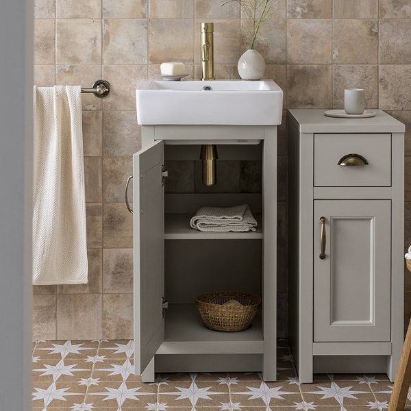 Chatsworth Traditional Grey Vanity   425mm Wide - Image 4
