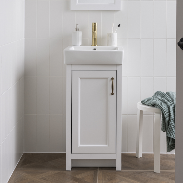 Chatsworth Traditional White Vanity   425mm Wide