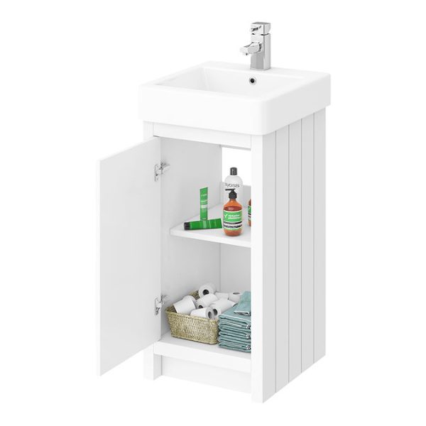Chatsworth Traditional White Vanity   425mm Wide - Image 5