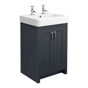 Chatsworth Traditional Graphite  Vanity (560mm Wide   2 Tap Hole)