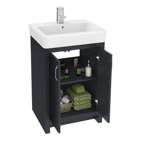 Chatsworth Traditional Graphite Vanity   560mm Wide - Image 5