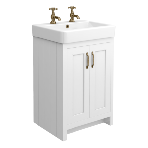 Chatsworth Traditional White Vanity (560mm Wide   2 Tap Hole)