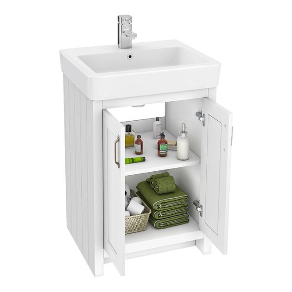 Chatsworth Traditional White Vanity   560mm Wide - Image 5