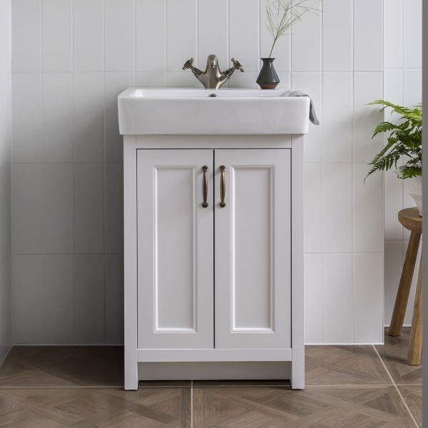 Chatsworth Traditional White Vanity   560mm Wide