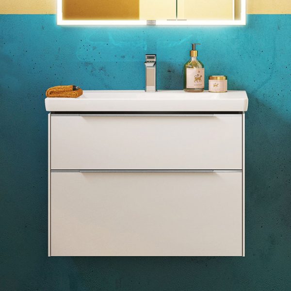 Villeroy and Boch Subway 3.0 White 800mm Wall Hung 2 Drawer Vanity Unit with Glossy Aluminium Handle - Image 10