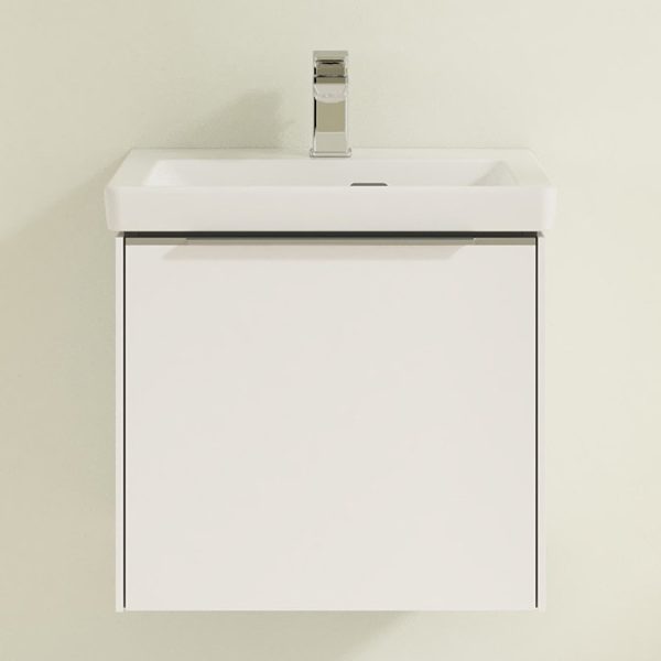 Villeroy and Boch Subway 3.0 White 500mm Wall Hung 1 Drawer Vanity Unit with Glossy Aluminium Handle - Image 3
