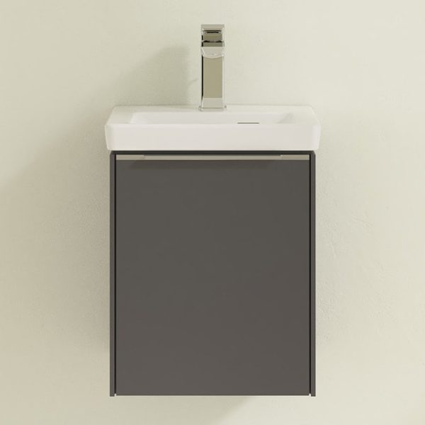 Villeroy and Boch Subway 3.0 Graphite 370mm Wall Hung 1 Door Vanity Unit with  Glossy Aluminium Handle - Image 3