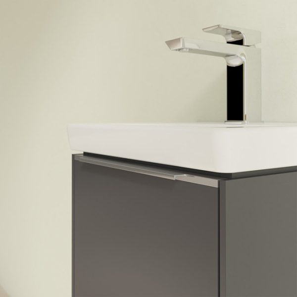 Villeroy and Boch Subway 3.0 Graphite 370mm Wall Hung 1 Door Vanity Unit with  Glossy Aluminium Handle - Image 5