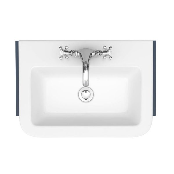 Chatsworth Traditional Blue Semi Recessed Vanity   600mm Wide - Image 2