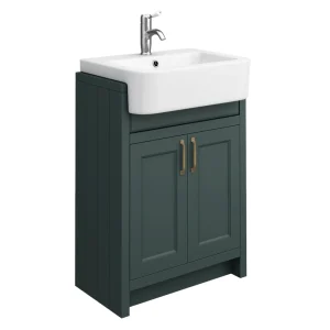 Chatsworth Traditional Green Semi Recessed Vanity   600mm Wide