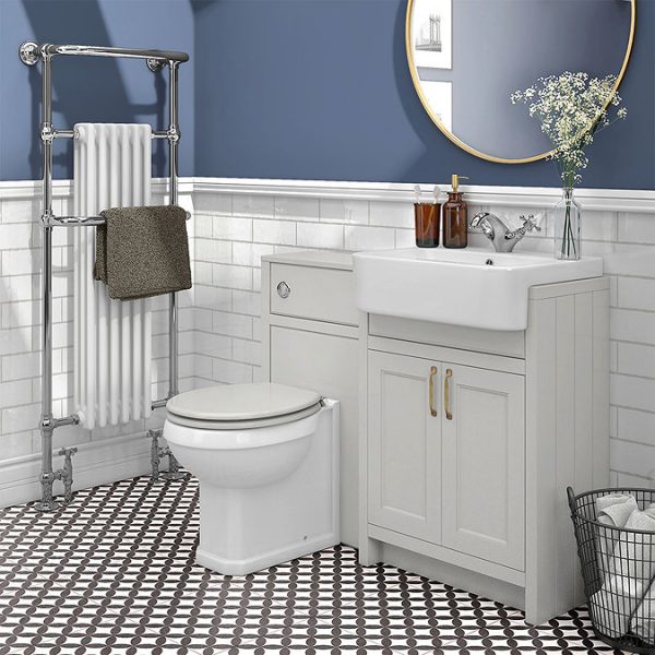 Chatsworth Traditional Grey Semi Recessed Vanity   600mm Wide - Image 3
