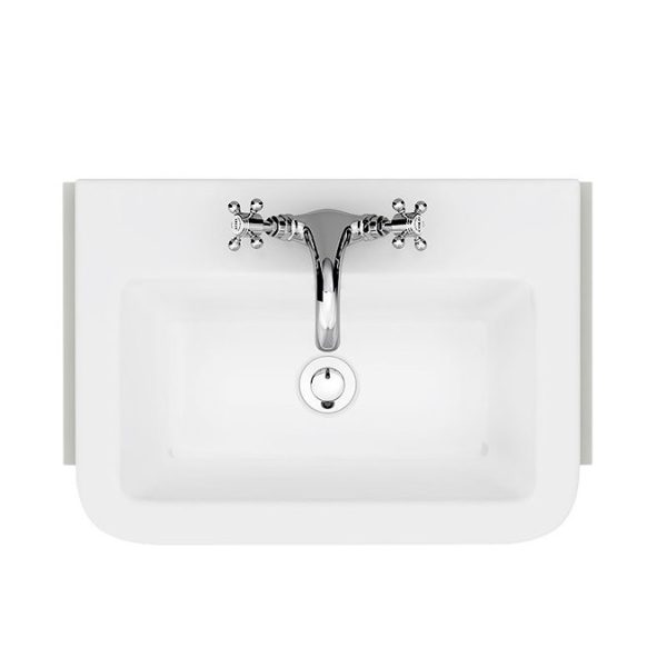 Chatsworth Traditional Grey Semi Recessed Vanity   600mm Wide - Image 2