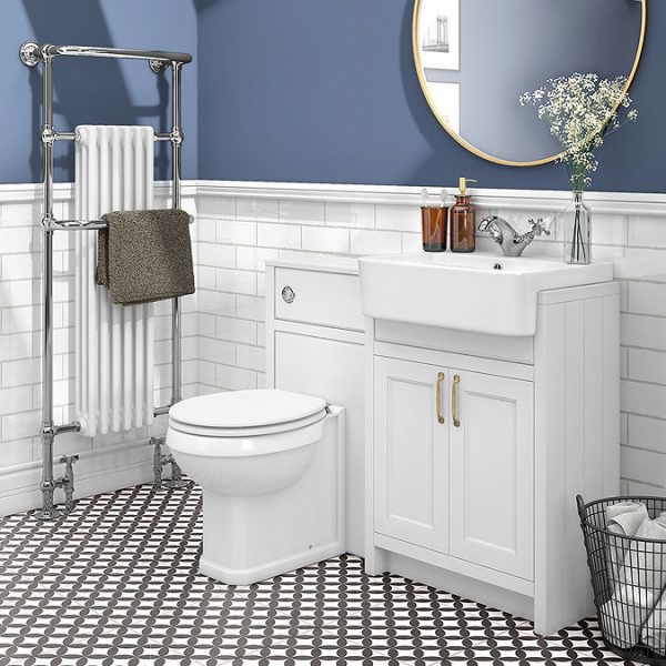 Chatsworth Traditional White Semi Recessed Vanity   600mm Wide - Image 3
