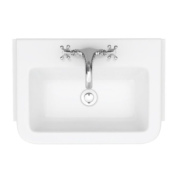 Chatsworth Traditional White Semi Recessed Vanity   600mm Wide - Image 2
