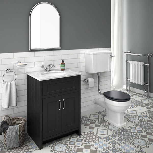 Chatsworth Graphite 610mm Vanity with White Marble Basin Top - Image 9