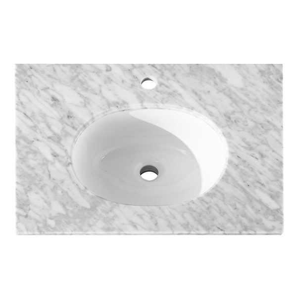 Chatsworth Blue 610mm Vanity with White Marble Basin Top - Image 2