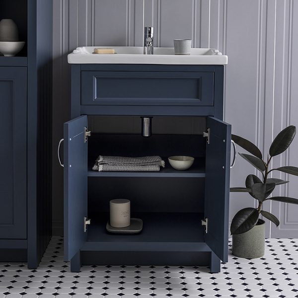 Chatsworth Traditional Blue Vanity 620mm Wide - Image 2