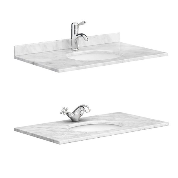Chatsworth Grey 810mm Vanity with White Marble Basin Top - Image 8