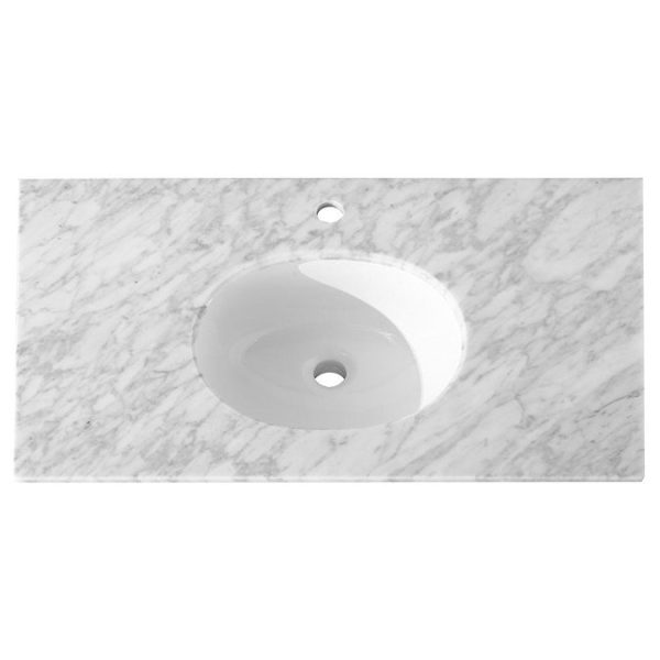 Chatsworth Grey 810mm Vanity with White Marble Basin Top - Image 2