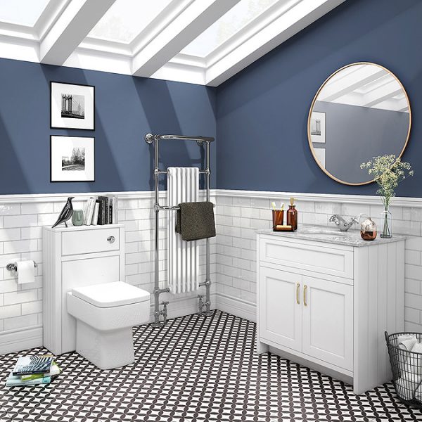 Chatsworth White 810mm Vanity with White Marble Basin Top - Image 8