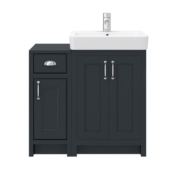 Chatsworth Traditional Graphite 560mm Vanity Sink + 300mm Cupboard Unit - Image 2