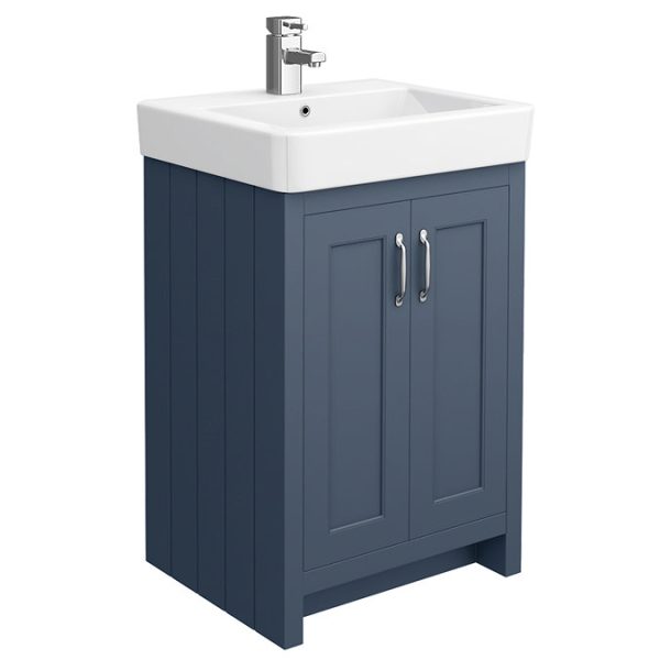 Chatsworth Traditional Blue 560mm Vanity Sink + 300mm Cupboard Unit - Image 6