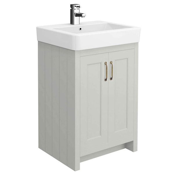 Chatsworth Traditional Grey 560mm Vanity Sink + 300mm Cupboard Unit - Image 7