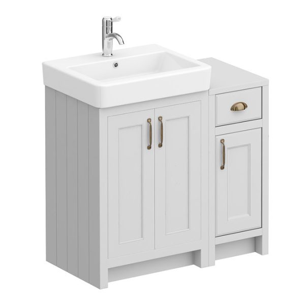 Chatsworth Traditional Grey 560mm Vanity Sink + 300mm Cupboard Unit - Image 3