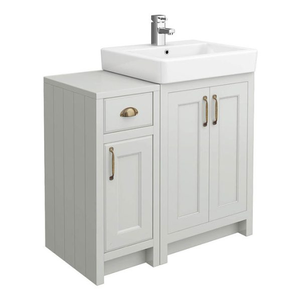Chatsworth Traditional Grey 560mm Vanity Sink + 300mm Cupboard Unit - Image 5