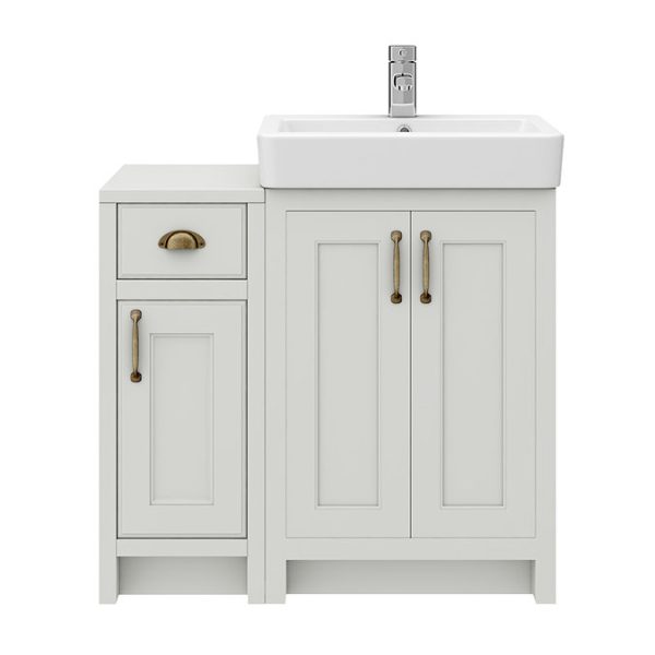 Chatsworth Traditional Grey 560mm Vanity Sink + 300mm Cupboard Unit - Image 2